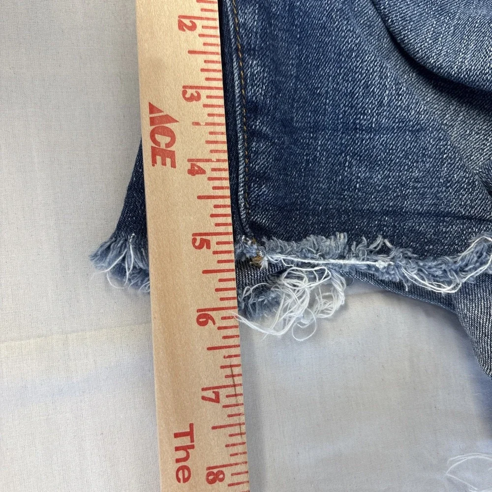 LOFT Frayed Denim Shorts Womens 8/29 Blue Mid Rise Cut-Off 5-Pocket